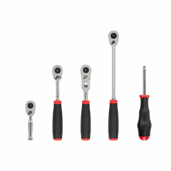 Tekton 1/4 Inch Drive Quick-Release Comfort Grip Ratchet and Spinner Handle Set 5-Piece SDR99008